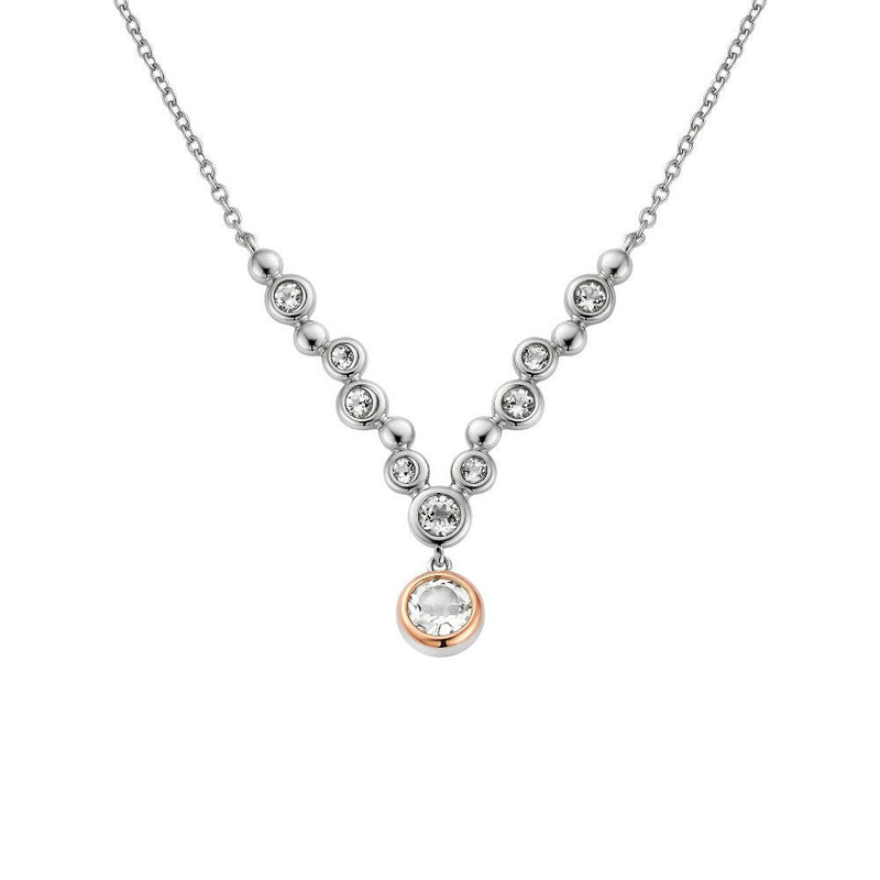 Clogau Celebration Sterling Silver Drop Necklace with Topaz 3SCEL970