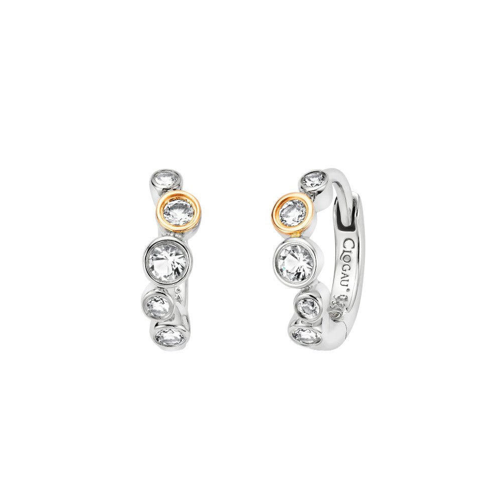 Clogau Celebration Sterling Silver Huggie Hoop Earrings with Topaz 3SCEL932