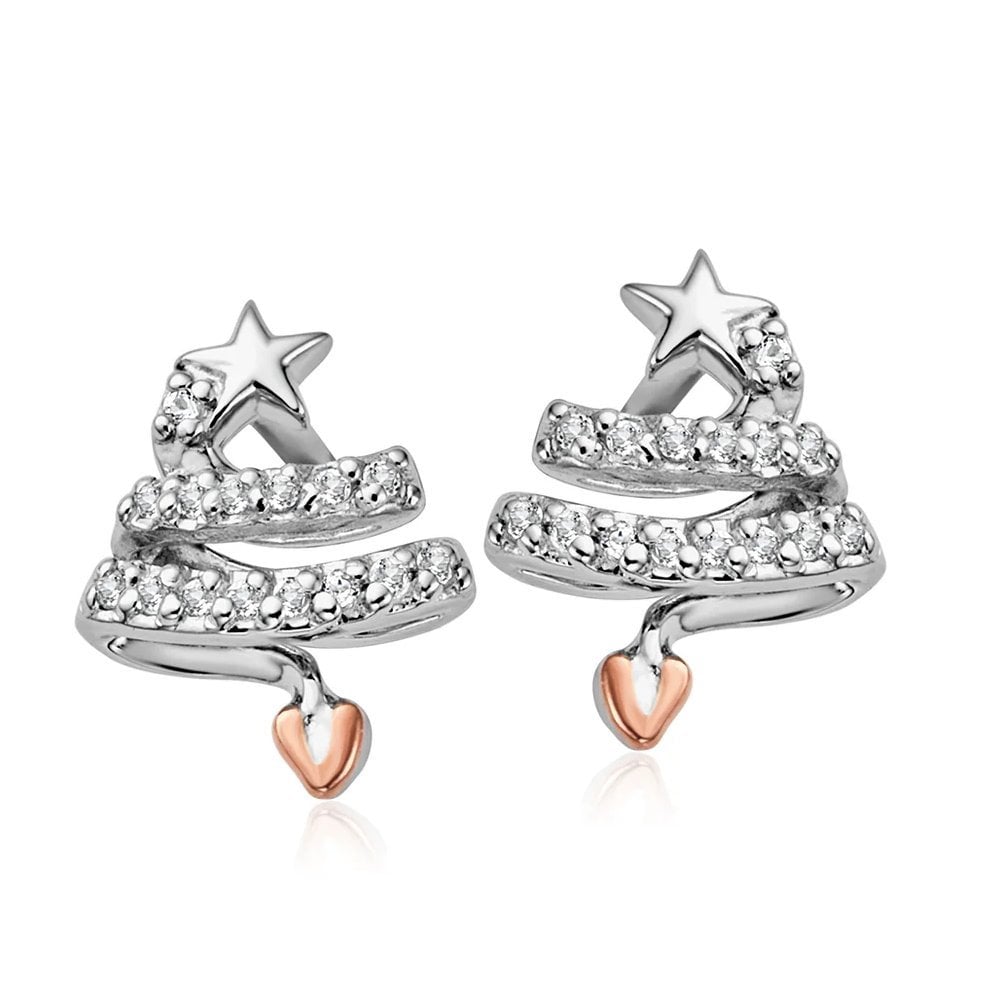 Clogau Christmas Tree Silver Stud Earrings 3SCGS0710