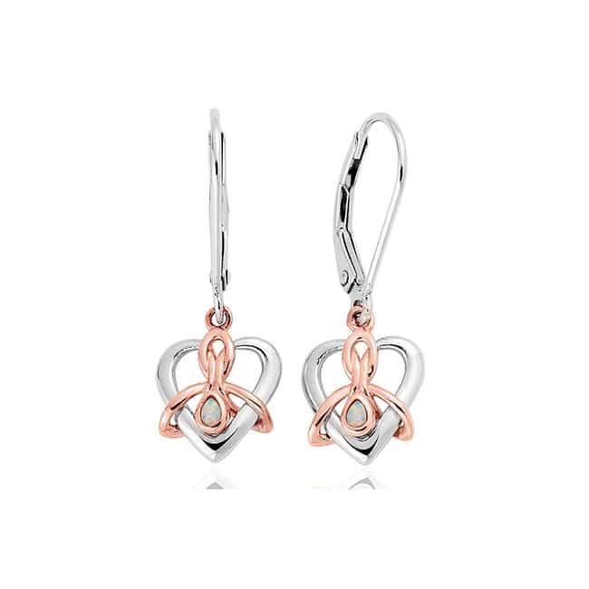 Clogau Forever Yours Sterling Silver Dwynwen Drop Earrings with Opals 3SDWE11235