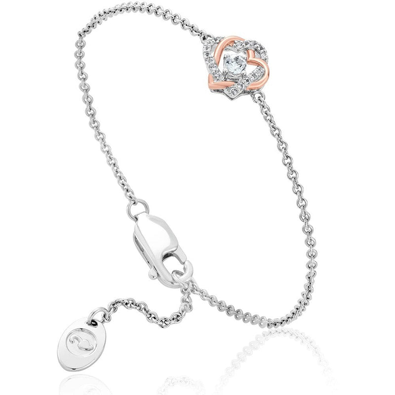 Clogau Forever Yours Sterling Silver Heart Bracelet with Topaz 3SAMH0090271116