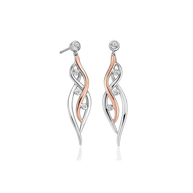 Clogau Nature's Wonder Sterling Silver Waterfall Drop Earrings with Topaz 3SCTWIE