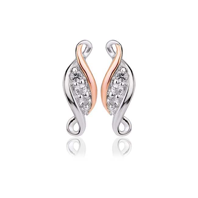 Clogau Past Present Future Sterling Silver Earrings with Topaz 3SPPFE