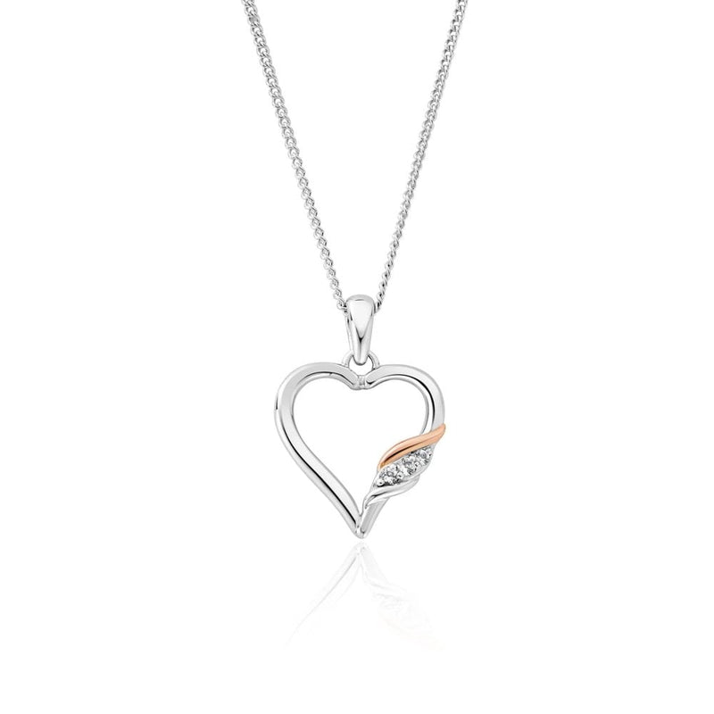 Clogau Past Present Future Sterling Silver Heart Pendant with Topaz 3SPPF0647