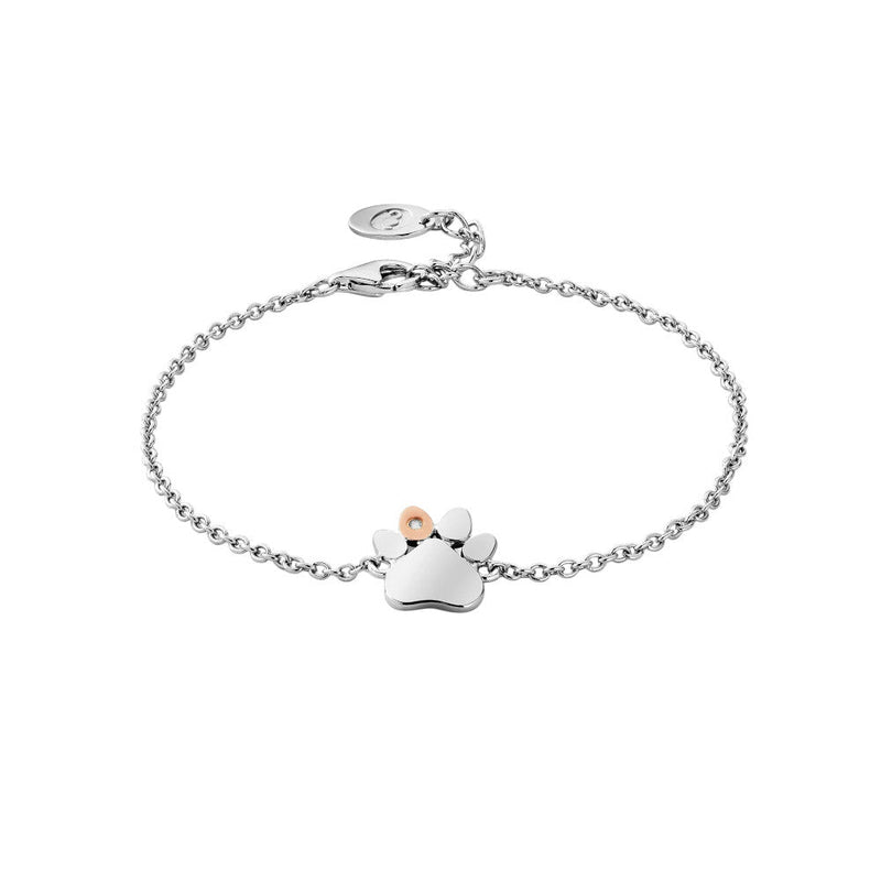 Clogau Paw Prints Sterling Silver Single - Paw Bracelet with Topaz 3SPWP0822270078