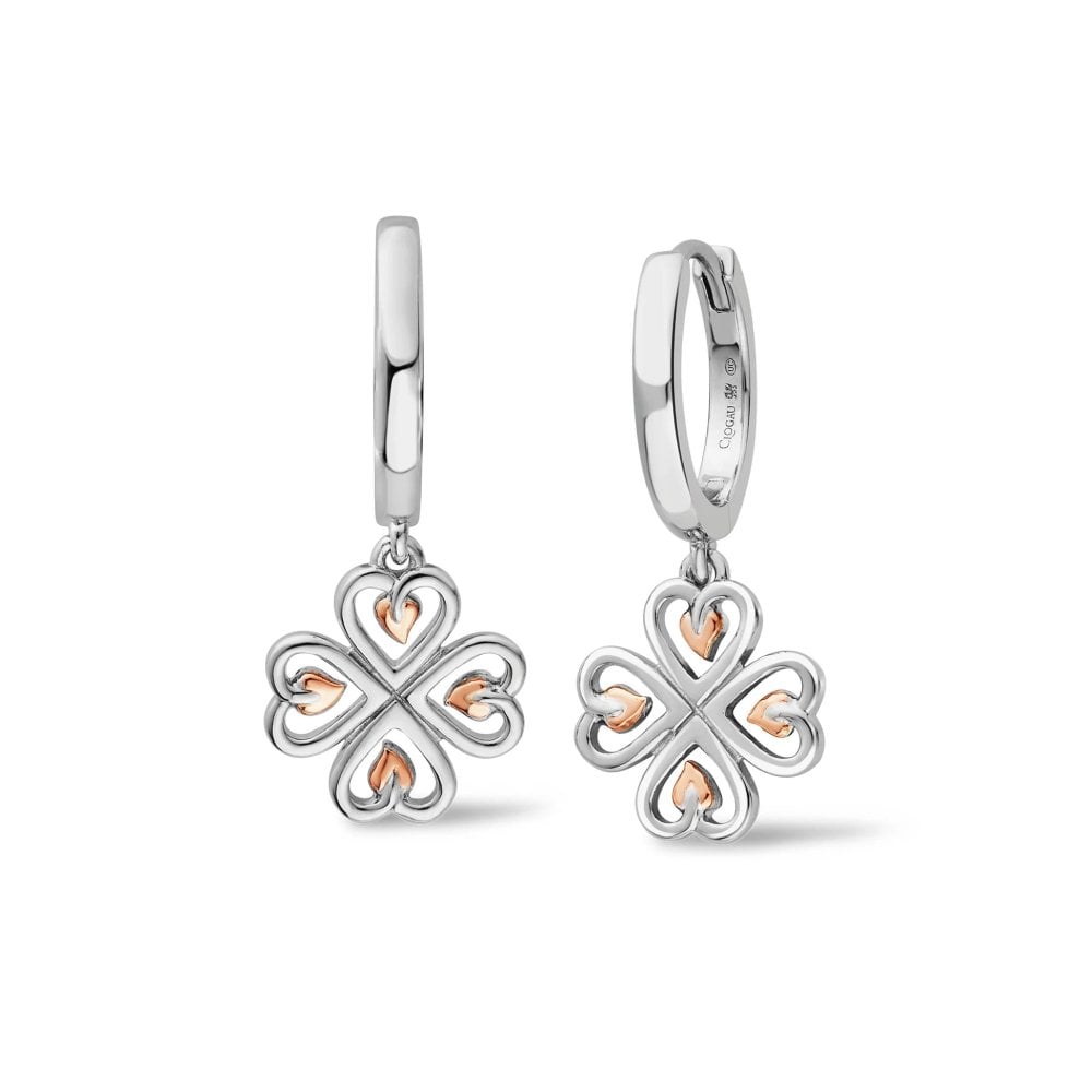 Clogau Tree of Life Sterling Silver Heart Drop - Hoop Earrings 3STOL0739268304