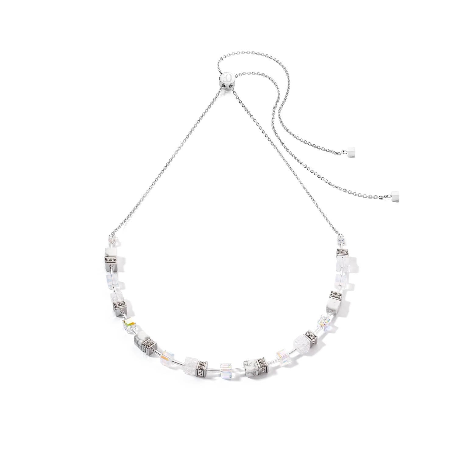 Coeur De Lion GeoCUBE Iconic Nature Chain White Necklace 3035/10 - 1400