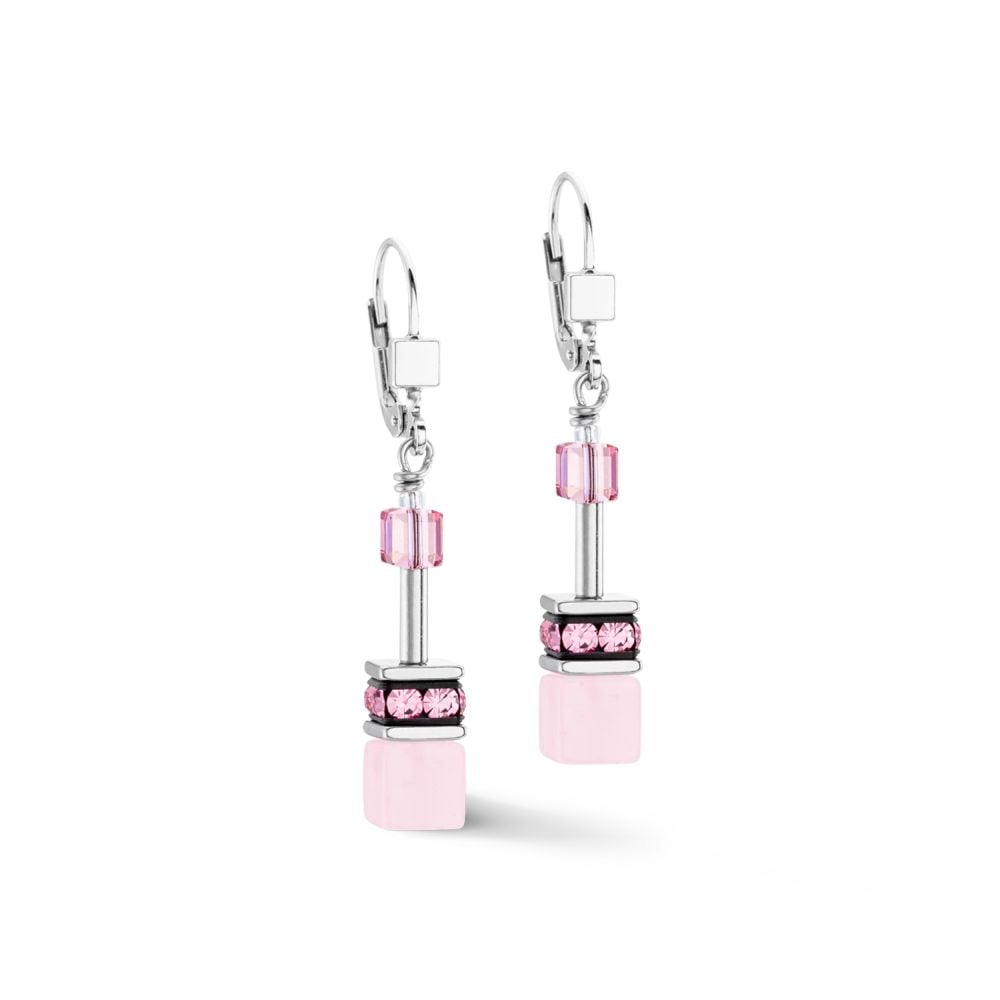 Coeur De Lion GeoCUBE Iconic Precious Rose Earrings 4017/20 - 1900