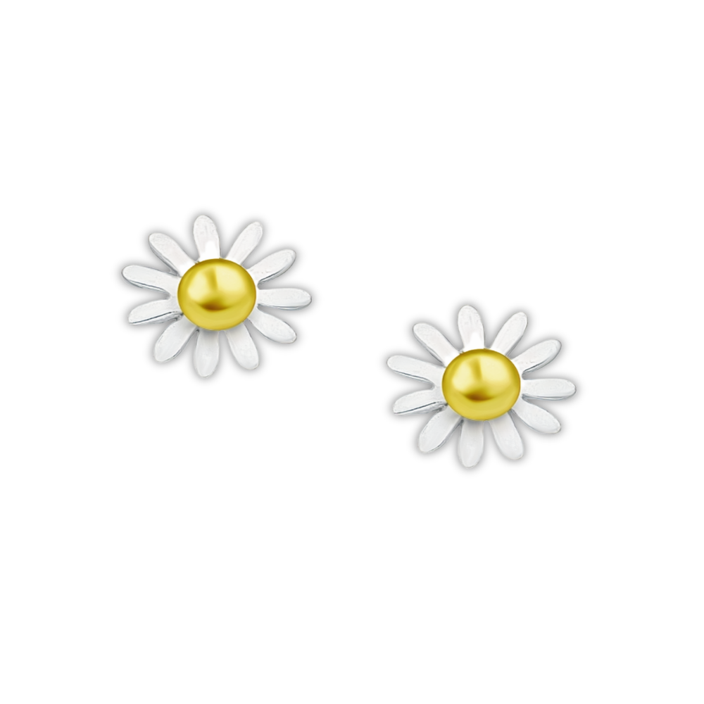 Sugar Sugar 18ct Yellow Gold Plated Sterling Silver Daisy Stud Earrings image 0