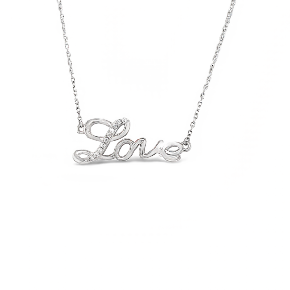 Sugar Sugar Sterling Silver CZ Set Love Necklace image 0