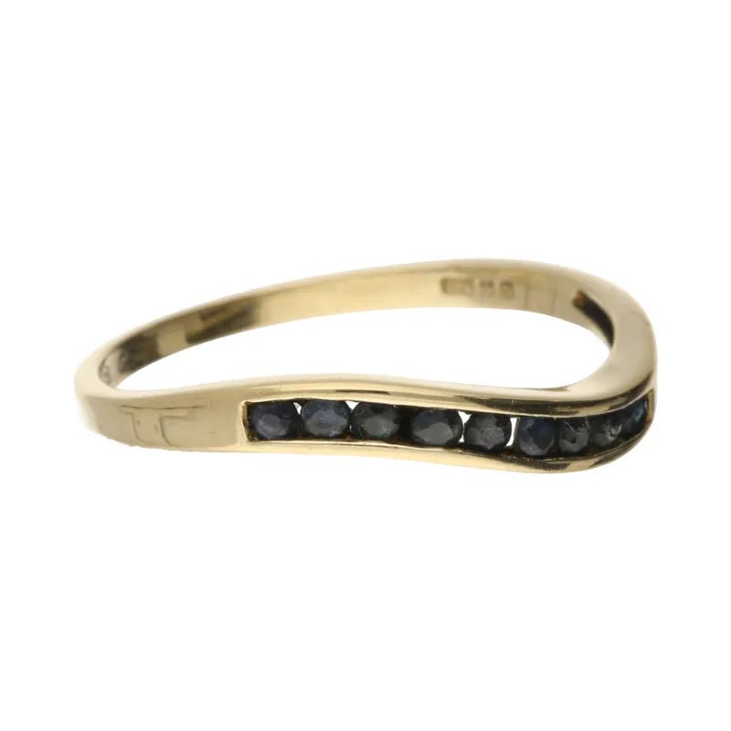 Distinctive Pre - Owned 9ct Yellow Gold Sapphire Wave Eternity Ring2026W36-4-15