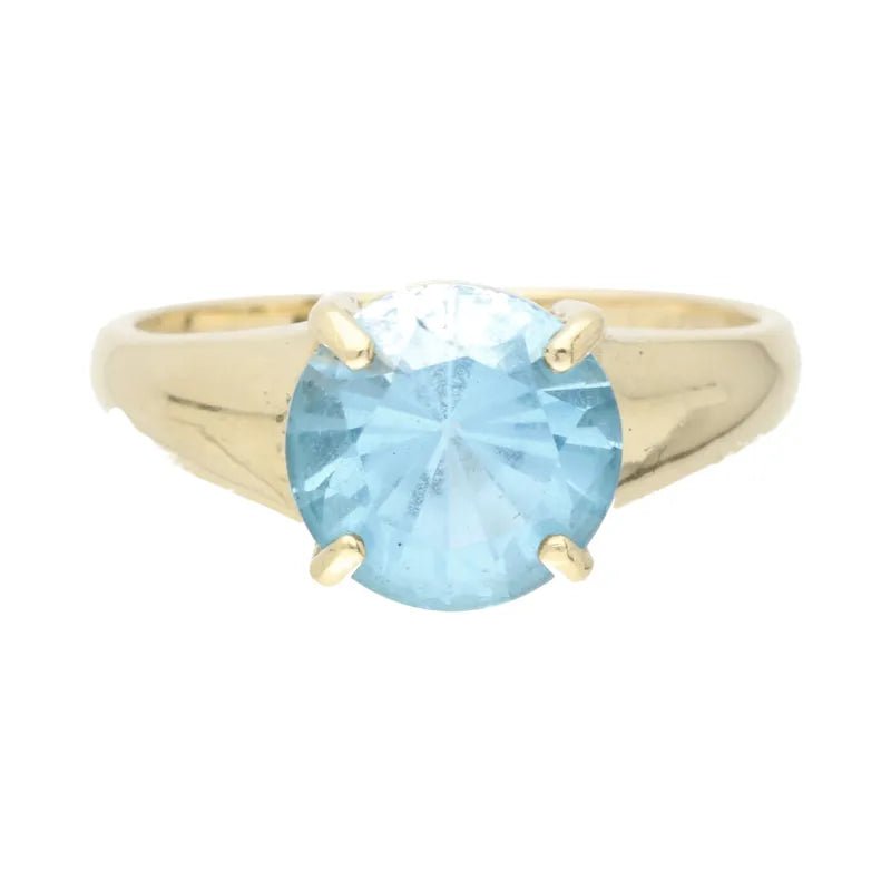 Distinctive Pre - Owned 9ct Yellow Gold Swiss Blue Topaz Solitaire 2.50ct2026W36-7-41