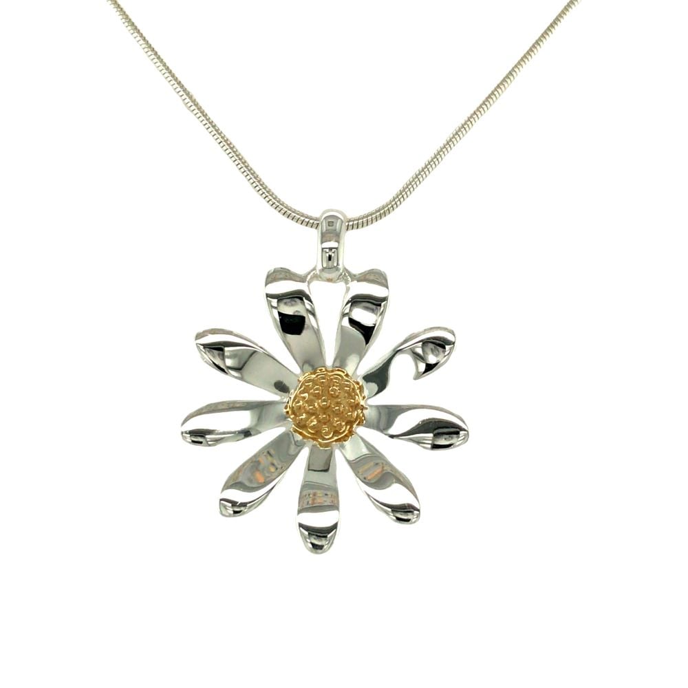 Sugar Sugar Silver &amp; Gold Daisy Pendant image 0