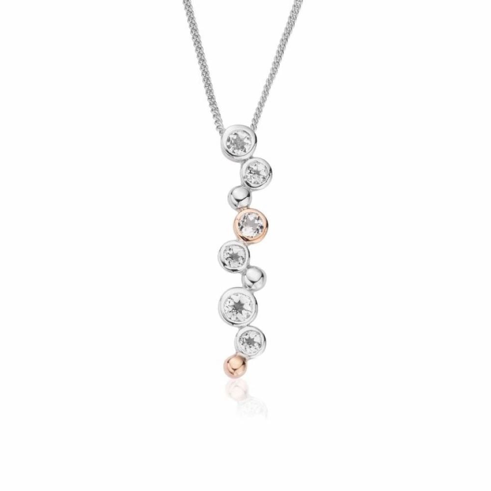 Clogau Celebration Sterling Silver Drop Pendant with Topaz 3SMP2 image 0