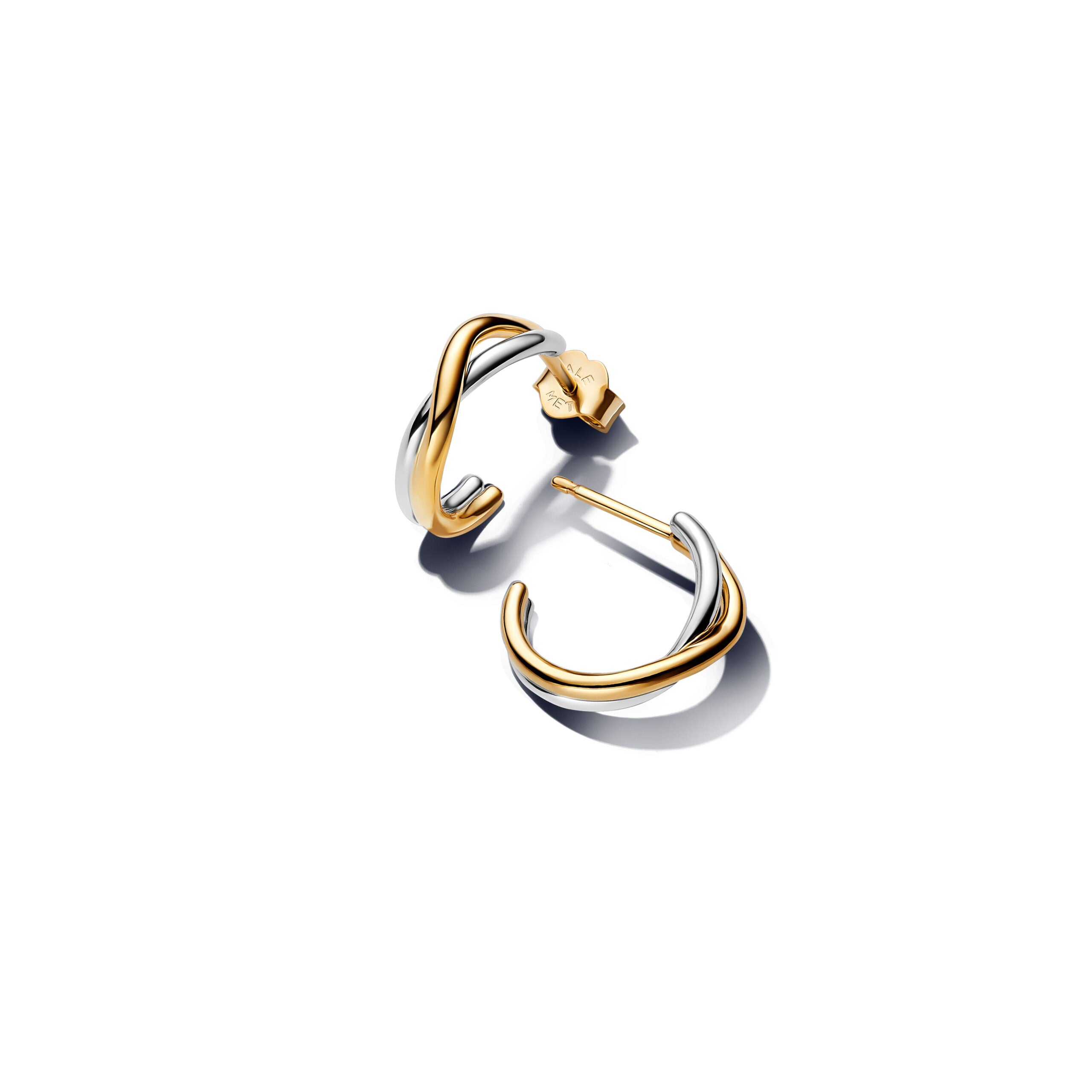 PANDORA Organically Shaped Two-tone Open Hoop Earrings 263880C00 image 0