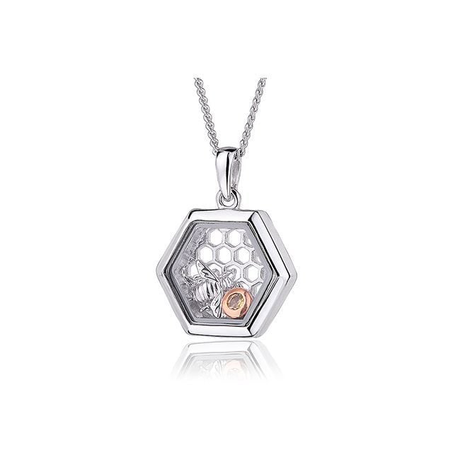 Clogau Nature's Wonder Sterling Silver Honey Bee Inner Charm Pendant with Citrine 3SICLP11 image 0