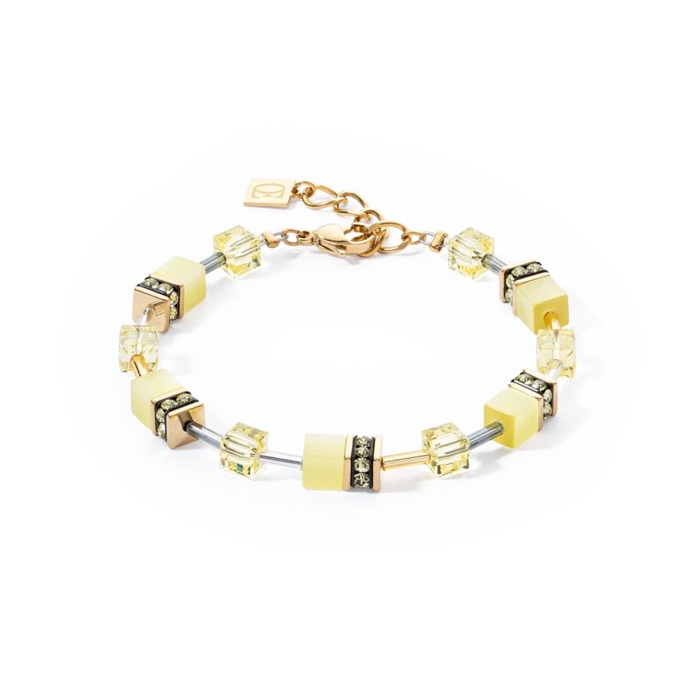 Coeur De Lion GeoCUBE� Iconic Mono Gold &amp; Yellow Bracelet 4020/30-0120 image 0