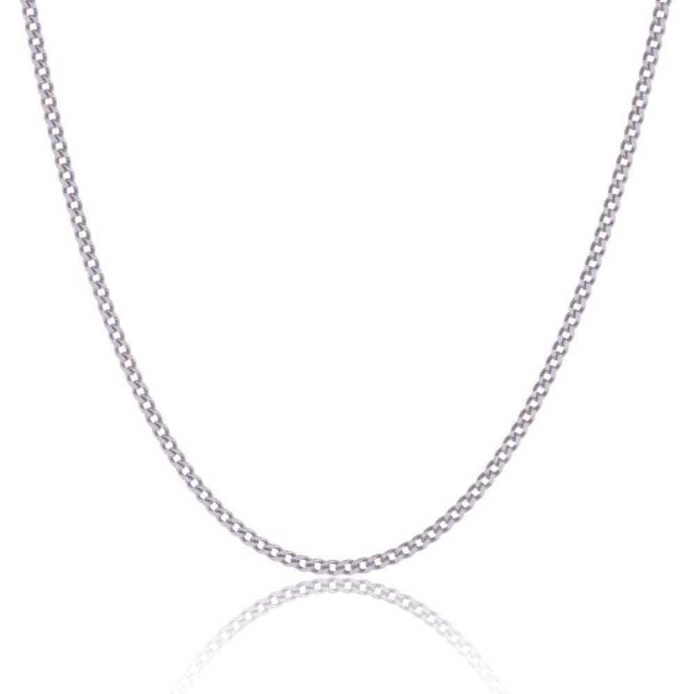 9ct White Gold Diamond Cut Curb Chain image 0