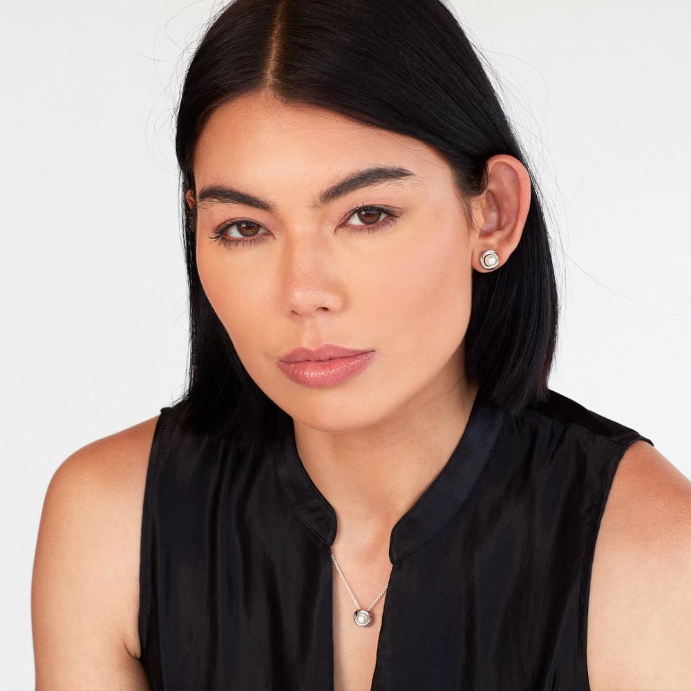 Kit Heath Bevel Trilogy Pearl Stud Earrings 3160FP276075