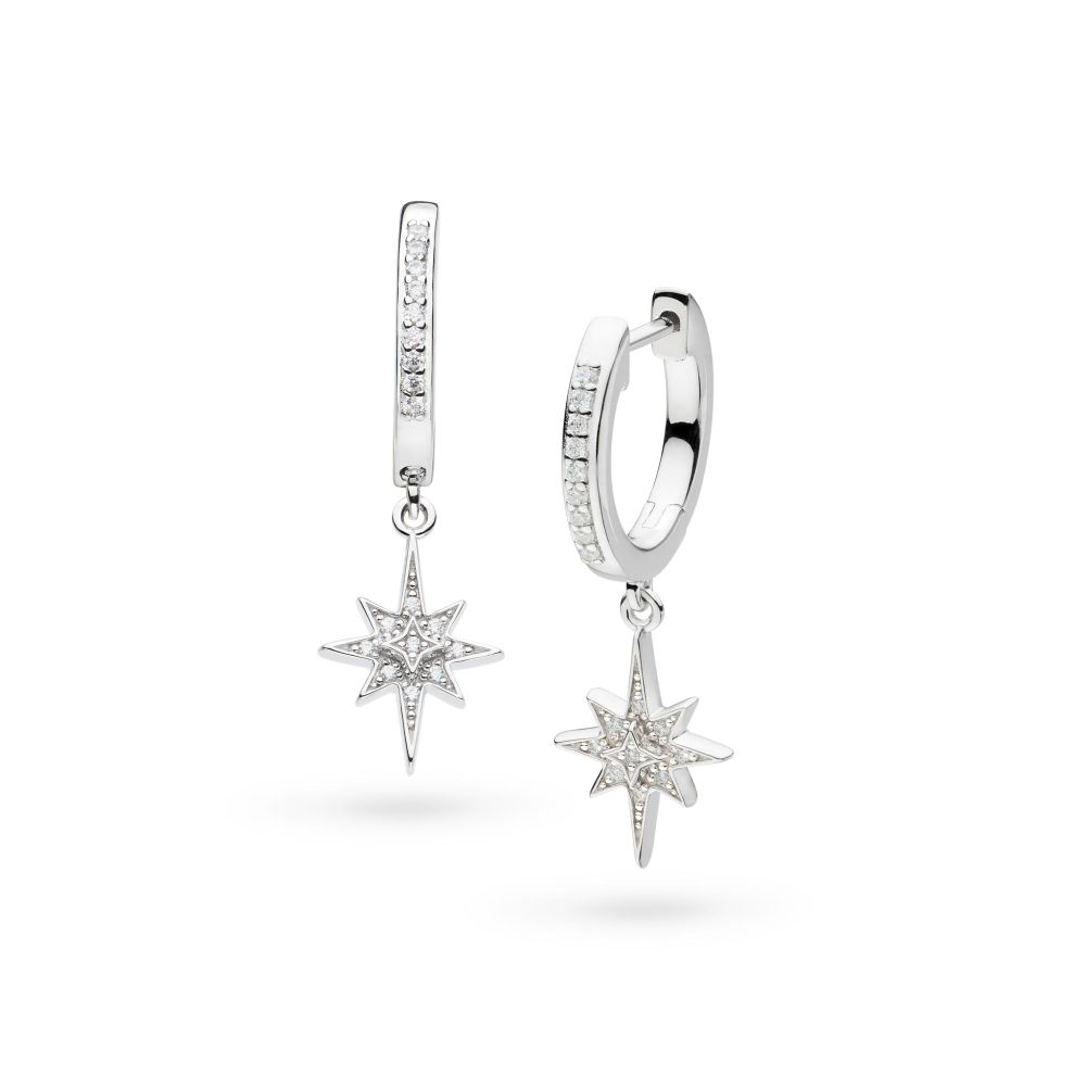 Kit Heath Céleste North Star Hinged Hoop Drop Earrings 50456CZ