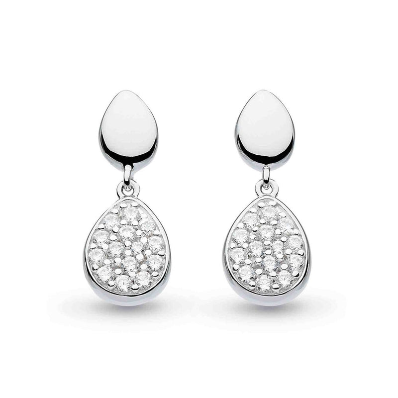 Kit Heath Coast Pebble Glisten Pave CZ Drop Earrings 60188CZ276103