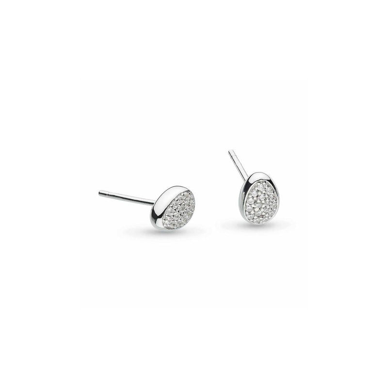 Kit Heath Coast Pebble Glisten Pave CZ Stud Earrings 30188CZ276073