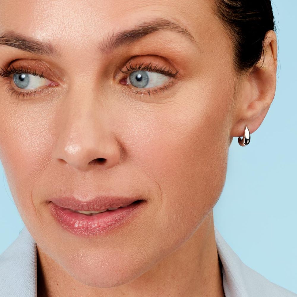 Kit Heath Coast Pebble Smooth Semi Hoop Stud Earrings 40152RP276078