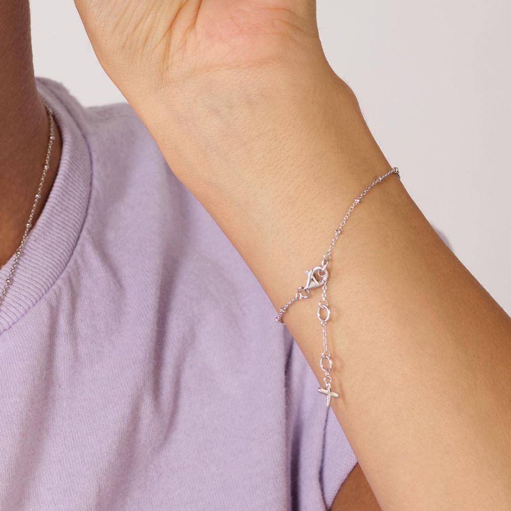 Kit Heath Desire Kiss Mini Heart 7.5" Ball Chain Bracelet 70500RP276115