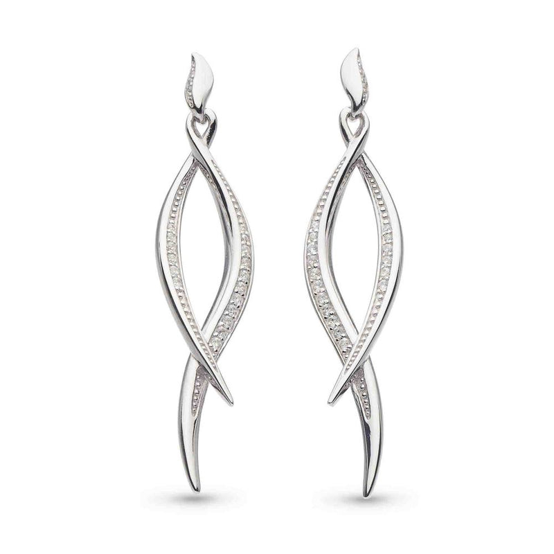 Kit Heath Entwine Twine Twist Pave CZ Stud Drop Earrings 50225CZ276089