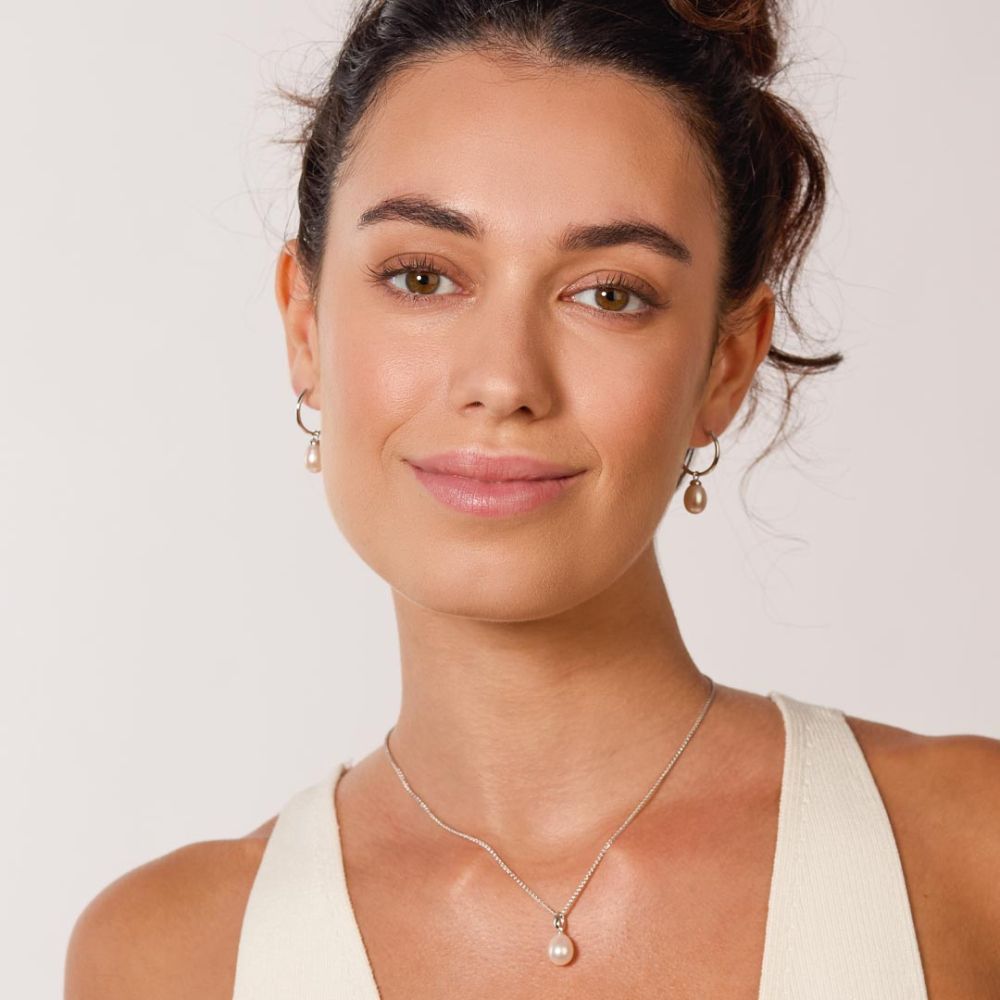 Kit Heath Revival Classic Pearl Hinged Hoop Drop Earrings 50426FP276091