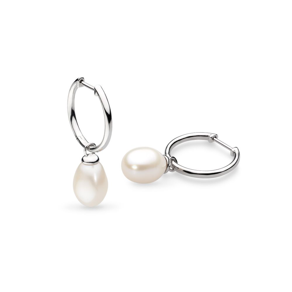 Kit Heath Revival Classic Pearl Hinged Hoop Drop Earrings 50426FP276091