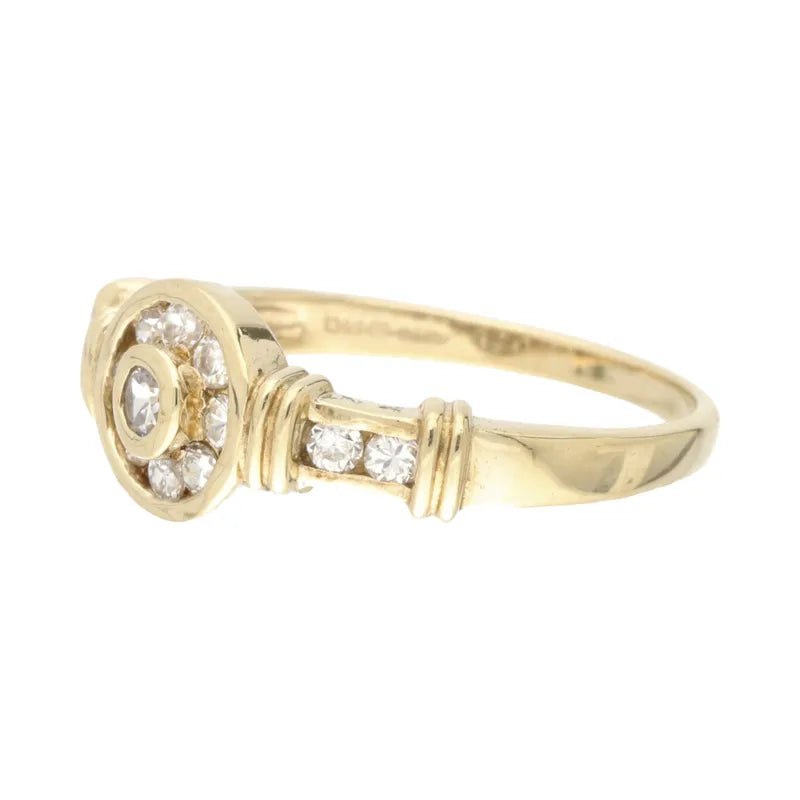 Opulent Pre - Owned 9ct Yellow Gold Channel Set Diamond Ring2026W35-6-1
