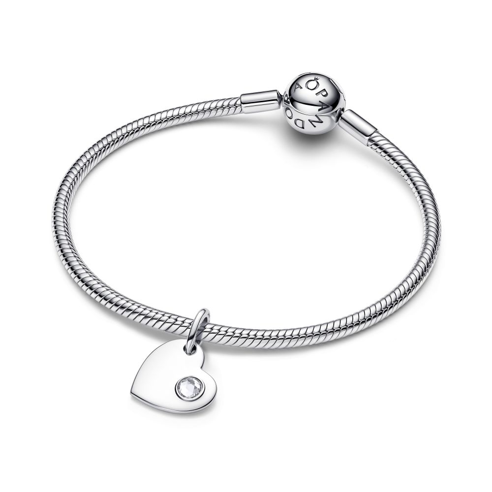 PANDORA April Birthstone Engravable Heart Dangle Charm 794295C04794295C04