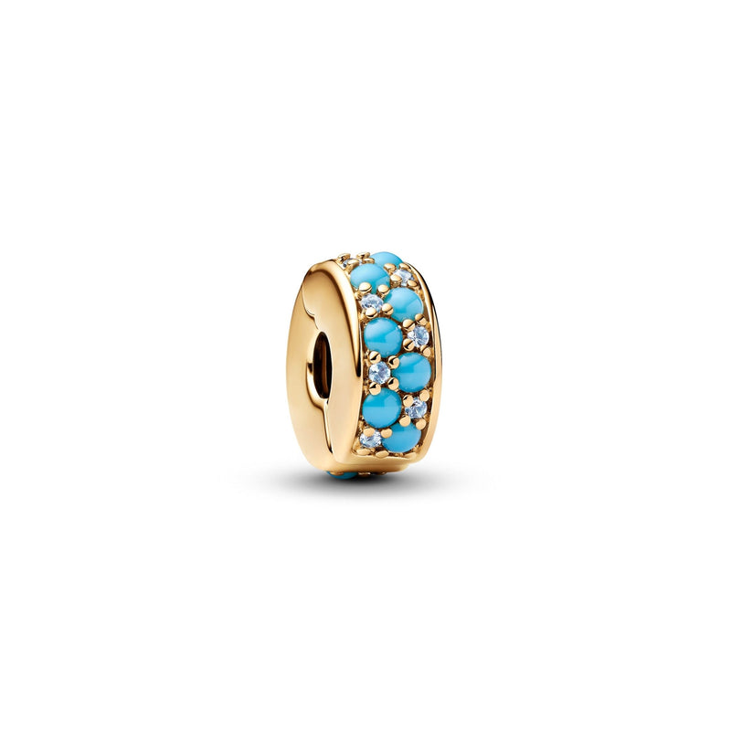 PANDORA Aqua Blue Clip Charm 763902C01
