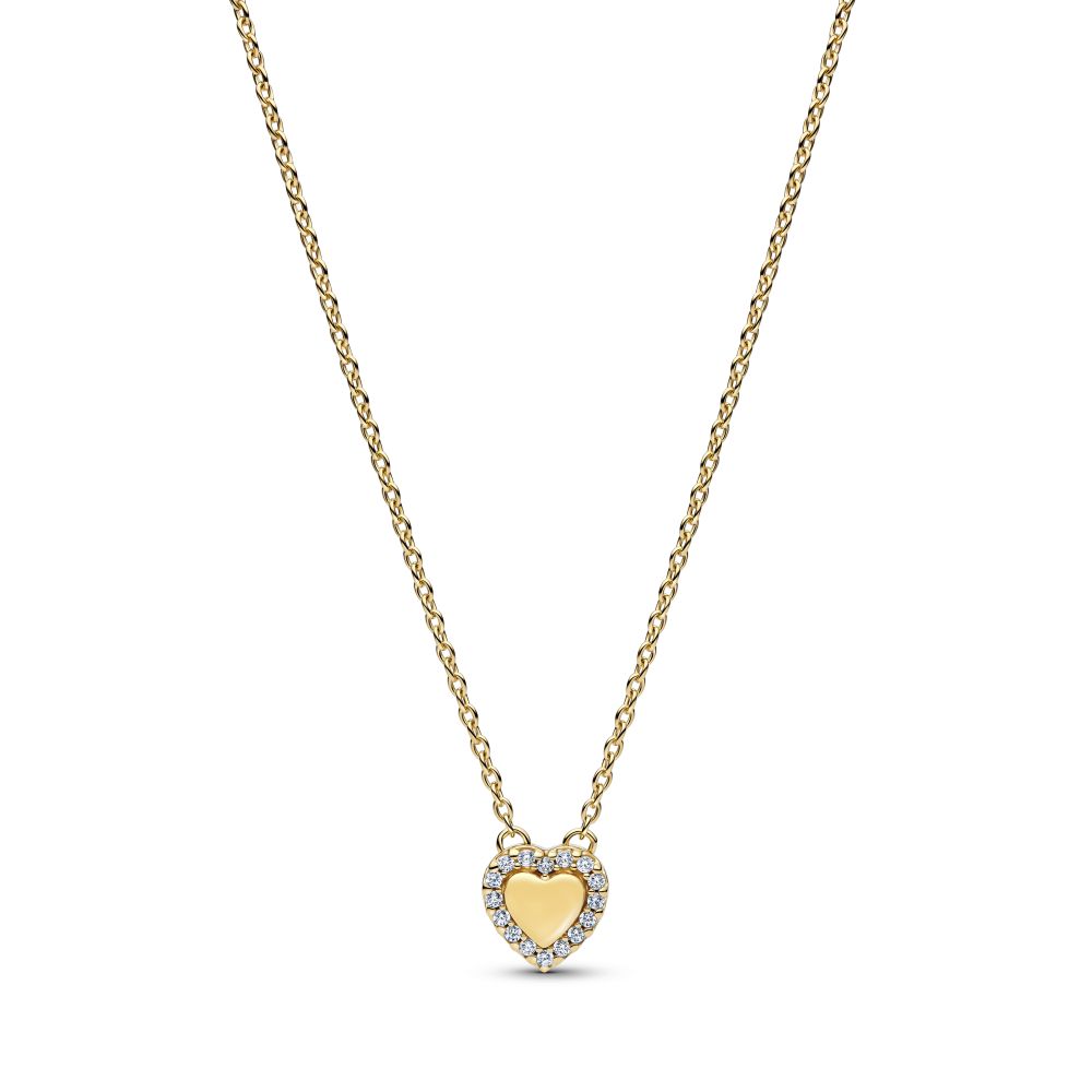 PANDORA Engravable Heart Halo Collier Necklace 364364C01 - 45364364C01-45