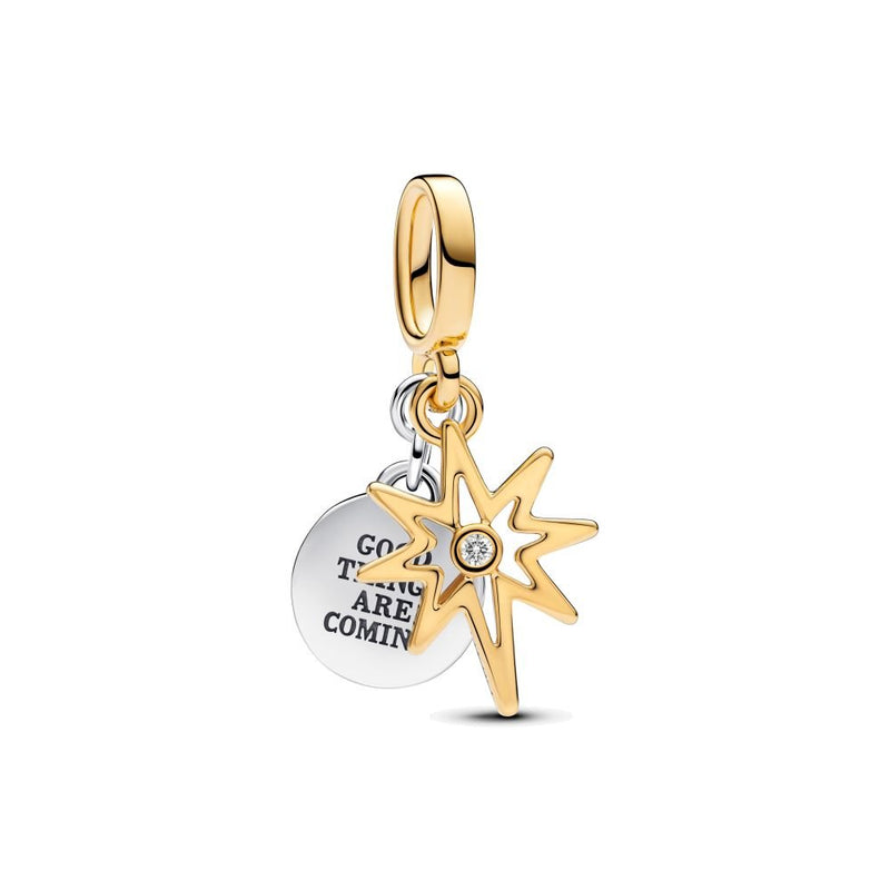 PANDORA Engravable North Star Lab - grown Diamond Dangle Charm 763588C01