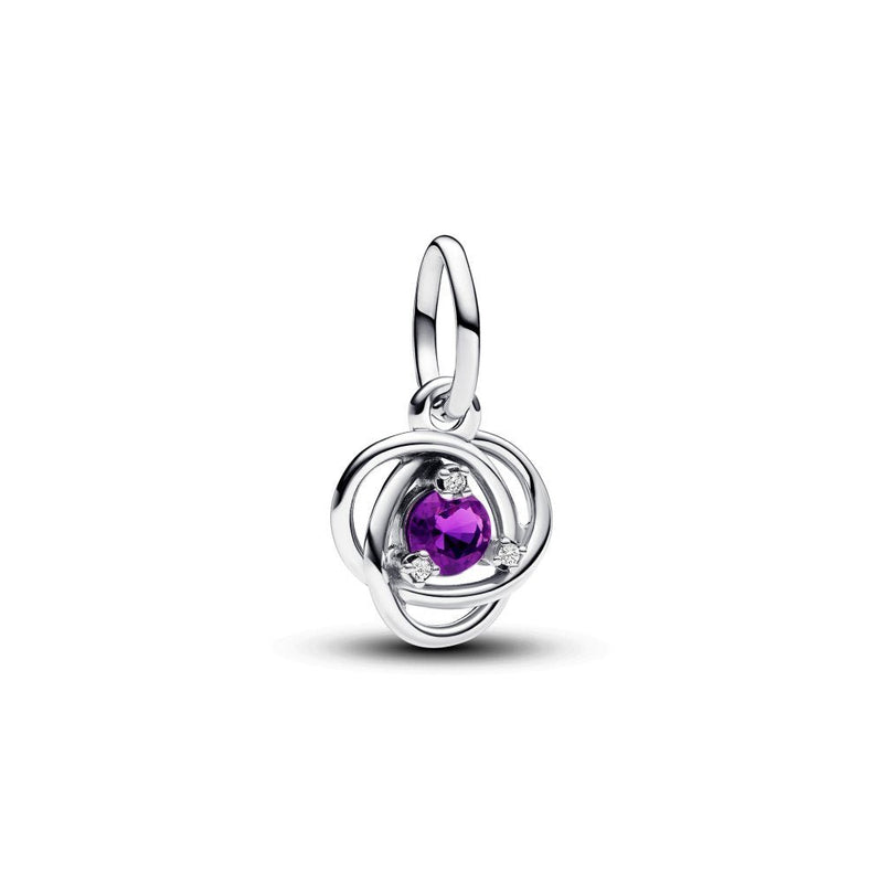 PANDORA February Birthstone Eternity Circle Dangle Charm 793125C02