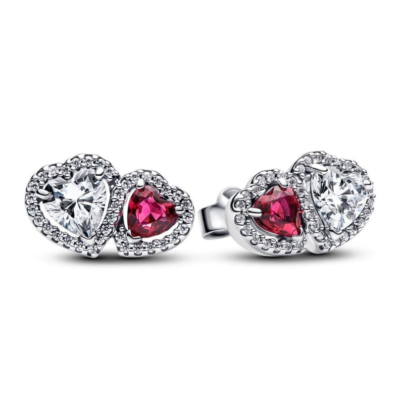 PANDORA Halo Hearts Stud Earrings 293633C01