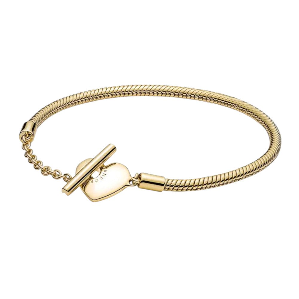 PANDORA Moments Heart T - Bar Snake Chain Bracelet 569285C00253906