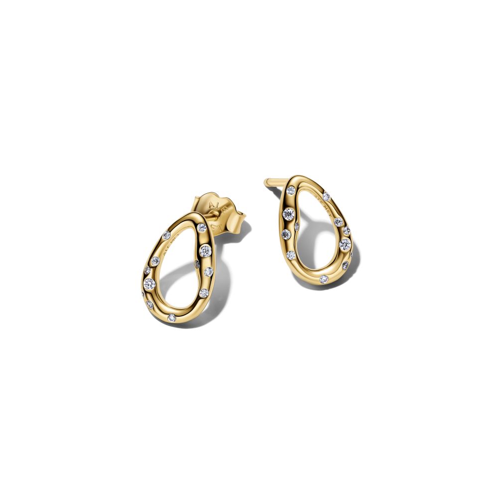 PANDORA Organically Shaped Stone - Set Oval Stud Earrings 264659C0100279844