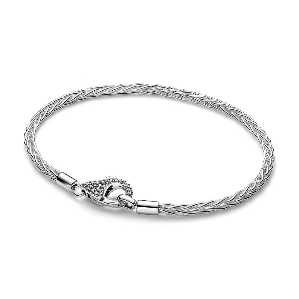 PANDORA Pave Clasp Foxtail Chain Charm Bracelet 594462C01594462C01