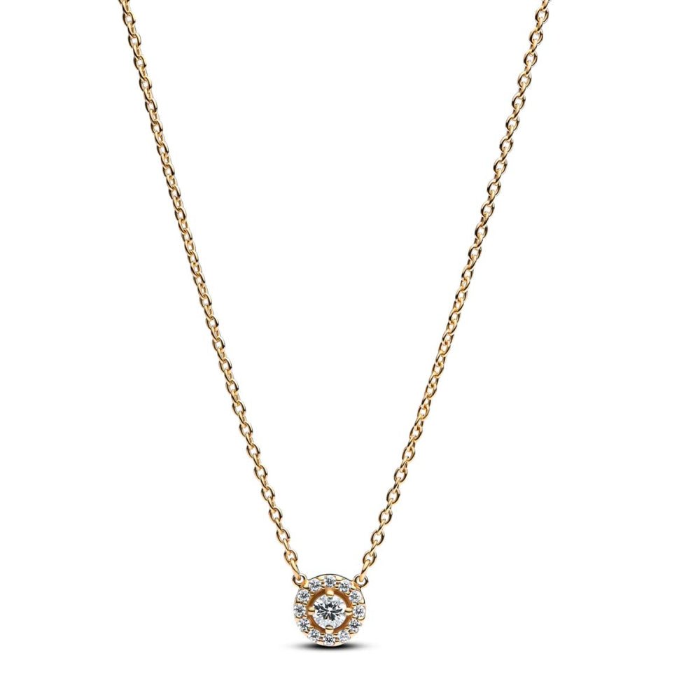 PANDORA Round Pave Halo Pendant Necklace 363548C01 - 45