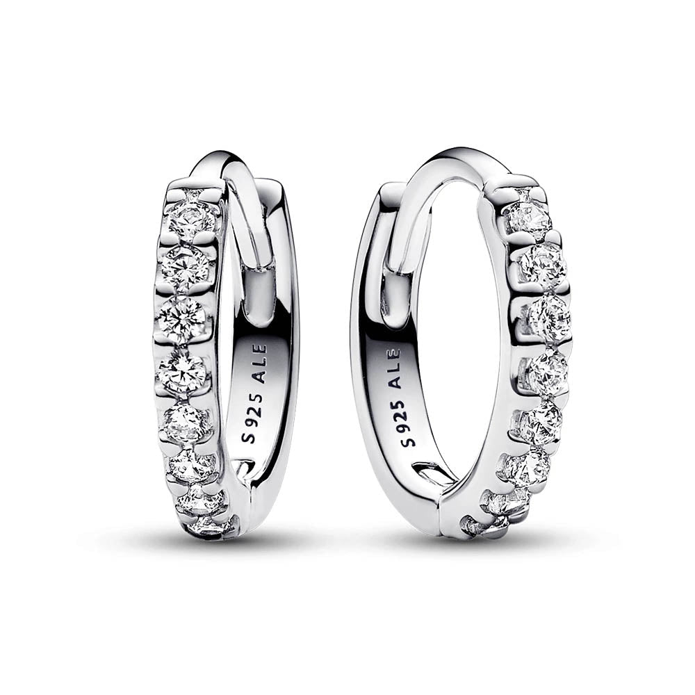 PANDORA Sparkling Huggie Hoop Earrings 293015C01