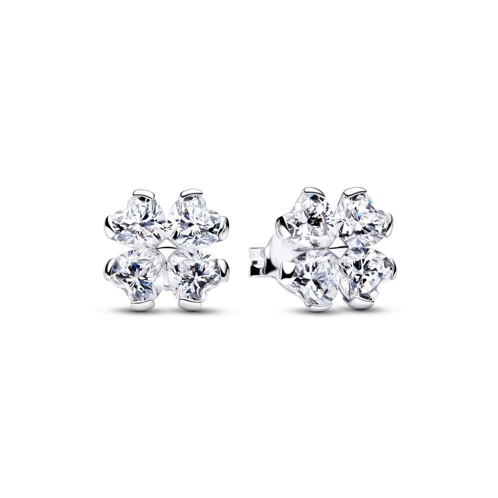 PANDORA Sparkling Lucky Clover Stud Earrings 294500C01