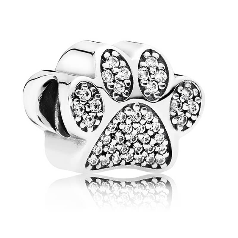 PANDORA Sparkling Paw Print Charm 791714CZ