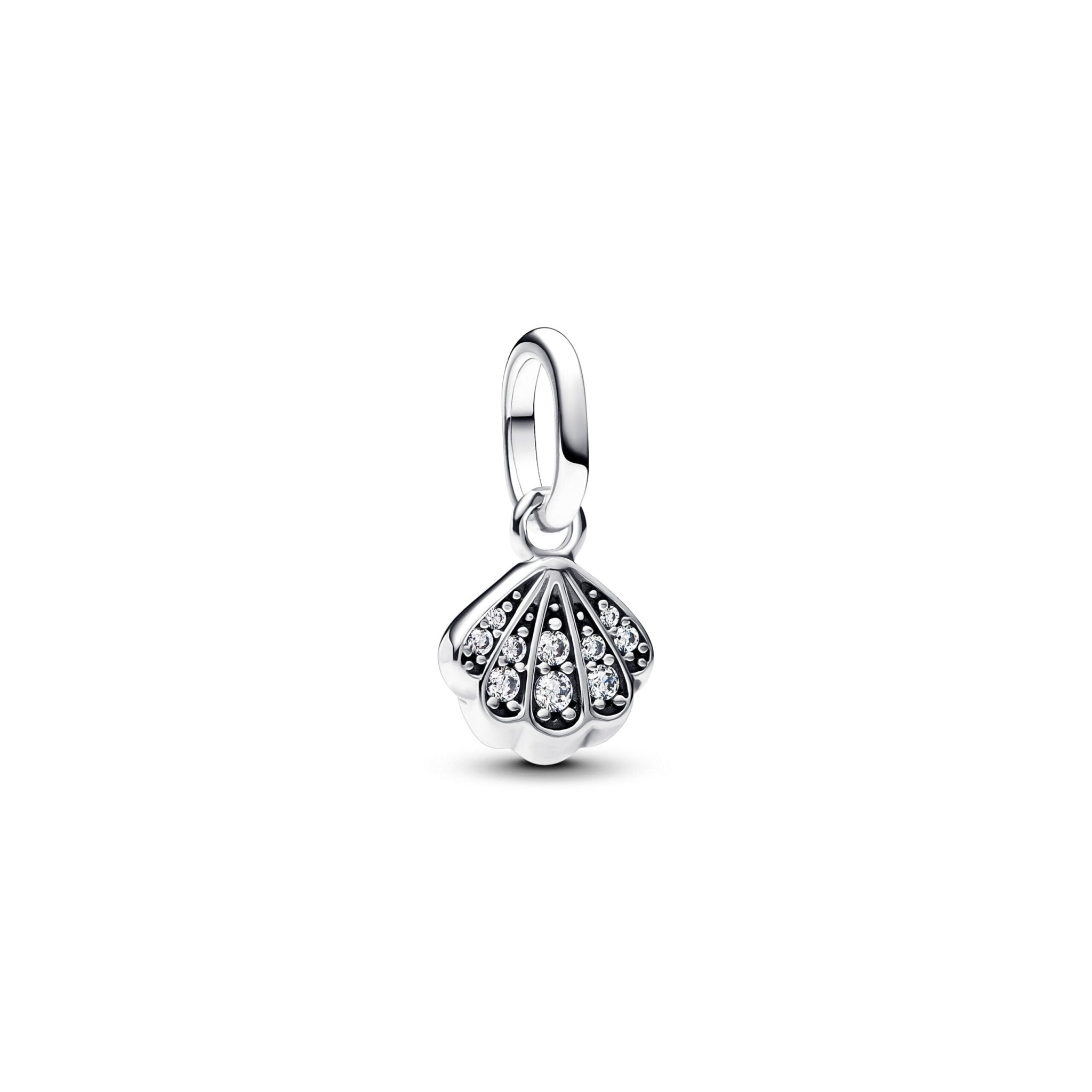 PANDORA Sparkling Shell Mini Dangle Charm 793855C01