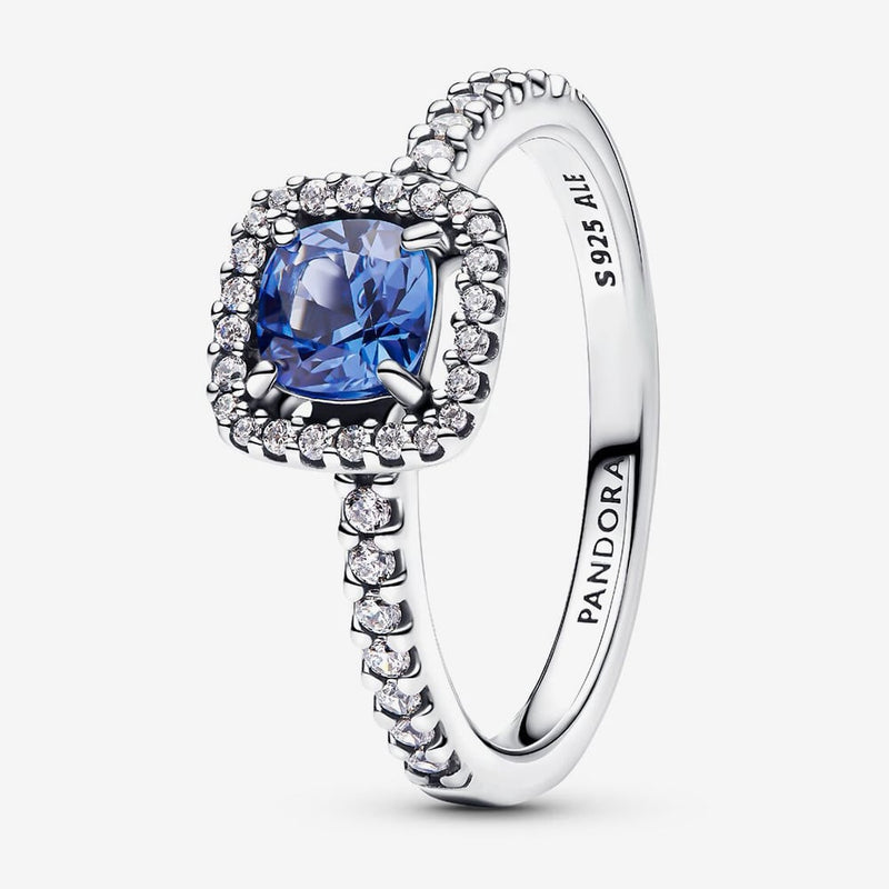 PANDORA Sparkling Square Blue Halo Ring 193555C01193555C01