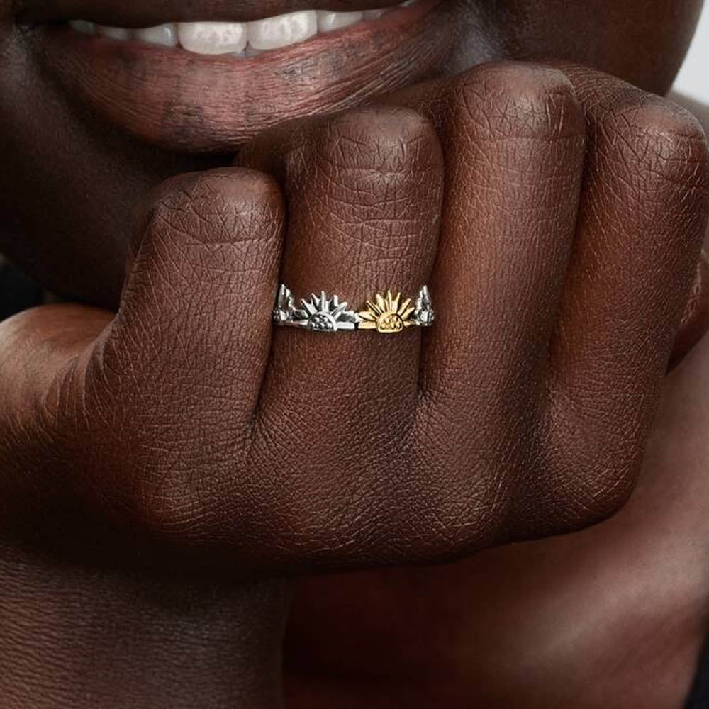 PANDORA Sunflower Two - Tone Band Ring 164702C00164702C00