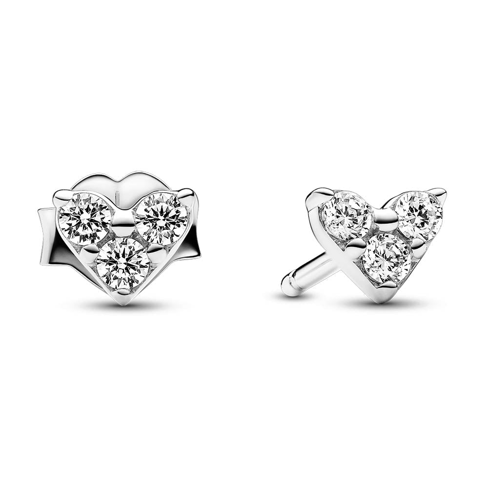 PANDORA Triple Stone Heart Stud Earrings 293003C01