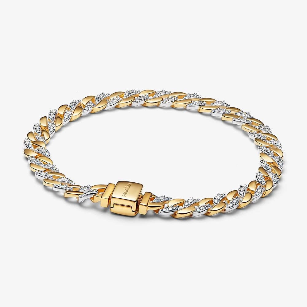 PANDORA Two-tone Pave Cuban Chain Bracelet 564229C01564229C01